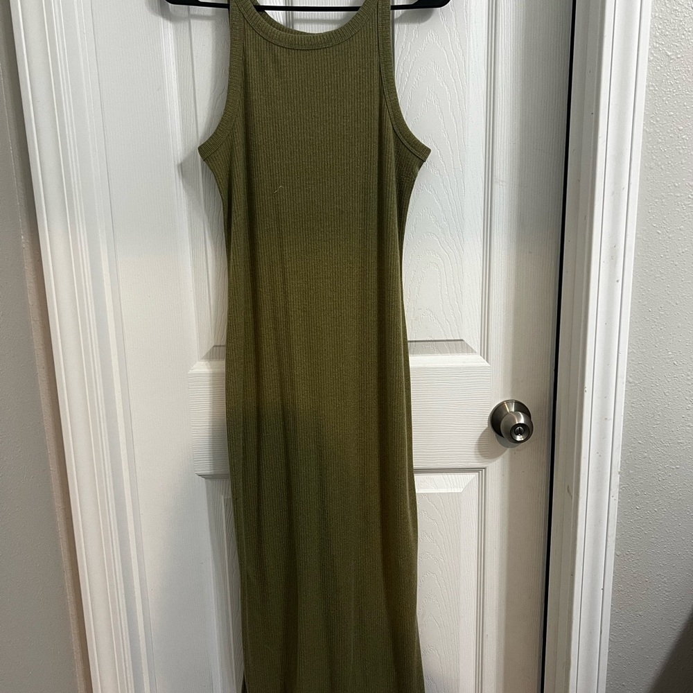 a new day Olive Green Ribbed Maxi Dress